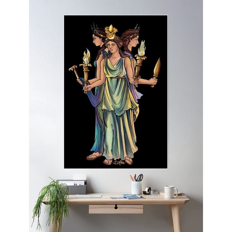 Hekate, Goddess Of Witchcraft Poster Wall Art, Modern Wall Decor