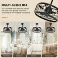 thumbnail image 4 of 20"Aukfa Ceiling Fan with Light, Cage Ceiling Fan for Bedroom, Kitchen, Living Room with Timing,Black, 4 of 7