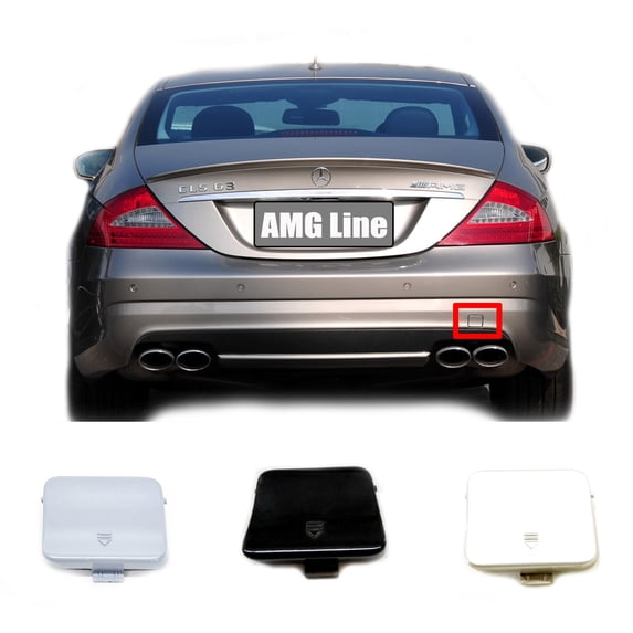 Trimla Rear Tow Cover for 04-10 Mercedes Benz CLS W219 Coupe C219 AMG Line Fit 280 300 320 350 500 550 CLS55 CLS63 2004 2005 2006 2007 2008 2009 2010 bumper Towing Hook Eye Cap A2198800205