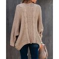 thumbnail image 4 of Women Open Front Long Sleeve Chunky Knit Cardigan Sweaters Outwear with Pockets, 4 of 5