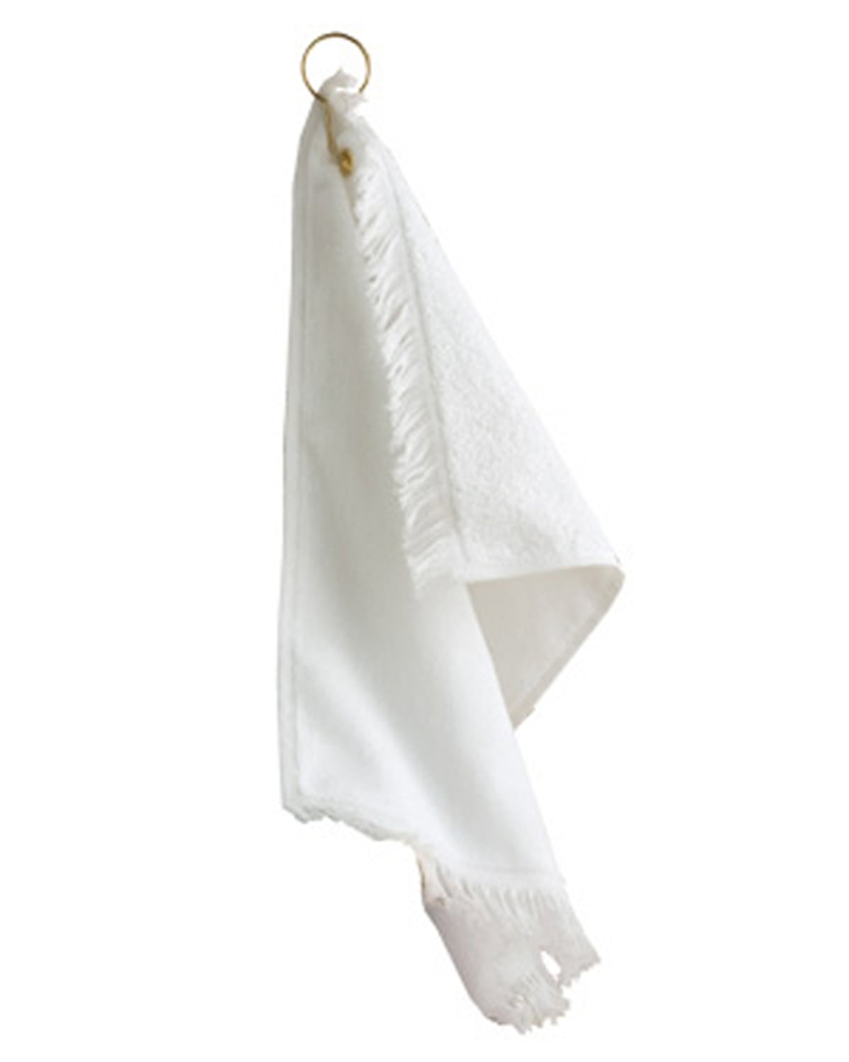 Towels Plus Fringed Fingertip Towel with Corner Grommet and Hook