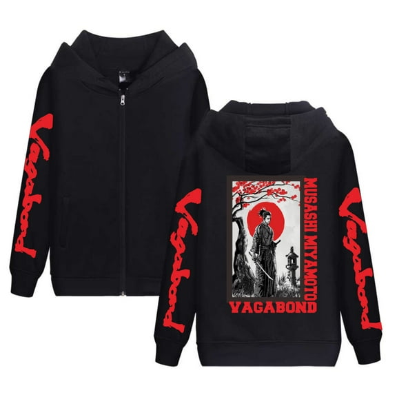 Duoxingbao Vagabond Miyamoto Musashi Hoodie Long-Sleeve Zip-Up Sweatshirt for Men and Women