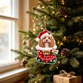 thumbnail image 6 of Christmas Acrylic Dog Ornament, 2D Flat Hanging Tree Pendant, Xmas Window Party Home Decor Use, 6 of 6
