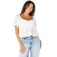 thumbnail image 5 of Celebrity Pink Women's Embroidered Eyelet Peplum Top, Sizes XS-XXXL, 5 of 7