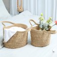 thumbnail image 4 of Straw Woven Rope Laundry Basket Dirty Clothes Storage Bucket, 4 of 9