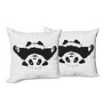 thumbnail image 6 of Ambesonne Animal Throw Pillow Cover 2 Pack, Panda Wants to Hug, 18", Black White, 6 of 6