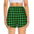 thumbnail image 2 of Lsque Buffalo Plaid Green Black Printed Women's Running Shorts with Liner Pockets,Elastic Quick Dry Workout Athletic Gym Yoga Shorts,Womens High Waist Shorts-Large, 2 of 9