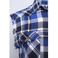 thumbnail image 5 of Men's Casual Flannel Plaid Shirt Sleeveless Cotton Plus Size Vest Blue&White L, 5 of 5