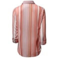 thumbnail image 2 of FashionOutfit Women's Roll Up Stripe Pattern Button Down Shirt Blouses, 2 of 3