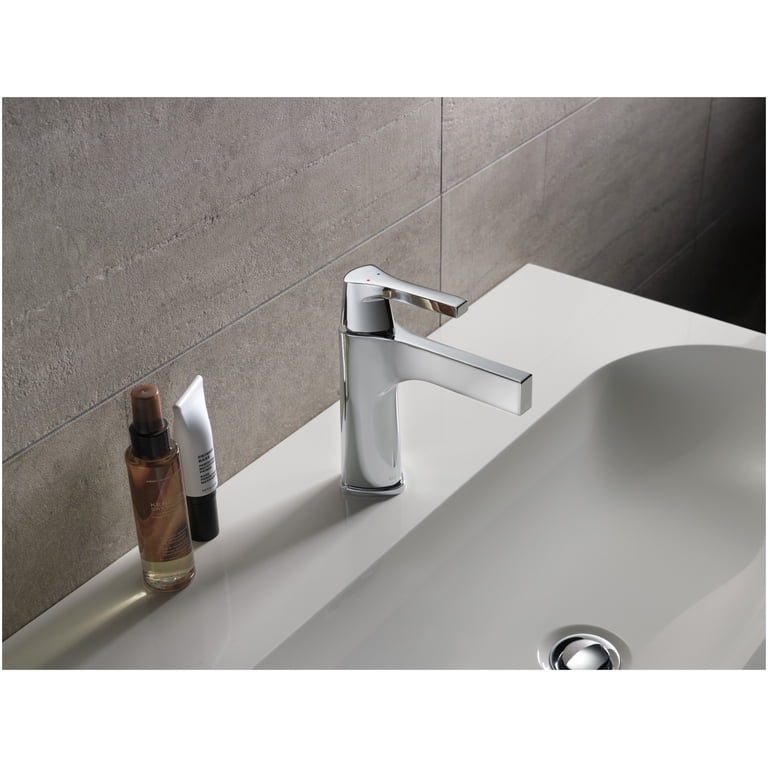 Delta Zura Single Handle Bathroom Faucet, Polished Nickel