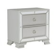 thumbnail image 2 of Avondale Collection Bold Modern-Traditional Mirrored Nightstand with Silver Hardware, 2 of 4