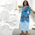thumbnail image 6 of Tutolipy Fish Scale Printed Dresses for Women Casual Midi Dress V Neck A Line Dress Long Sleeve Dresses for Wedding Guest Holiday, 3XL, 6 of 7