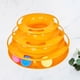 thumbnail image 4 of 1 juguete interactivo para gatos de tres niveles con forma de pista redonda y divertida (naranja), 4 of 5