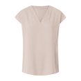 thumbnail image 6 of GEWSEY Women Tops Cap Sleeve Textured Dressy Casual V Neck Shirts 2025 Summer Business Work Blouses Outfits (Khaki, S), 6 of 8