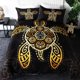 thumbnail image 1 of Sea Turtle Bedding Tribal Honu Funda Nórdica 3 Piezas Intricate Gold Swirls, 1 of 9