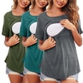 thumbnail image 1 of Vêtements de Grossesse Offres de l'Action de Grâce Liquidation Été Vêtements de Maternité pour Femmes Col Rond Manches Courtes Volants Pli Hauts de Grossesse, 1 of 5