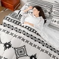 thumbnail image 5 of Manfei Southwestern Aztec Queen Bedding, Bohemian Black Beige Bedding Comforter Set Queen, Reversible 7-Piece, 5 of 6