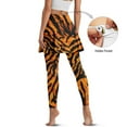 thumbnail image 3 of POLEROBrown Tiger Skin Yoga Pants with Skirt Non See Through Golf Tennis Pants for Women Full Length Skirted Yoga Tennis Leggings with Pockets Soft Elastic Sports Athletic Skirts, 3 of 6