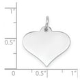 thumbnail image 2 of 14k White Gold Solid Polished Plain .013 Gauge Engravable Love Heart Disc Charm 21x19mm Wide Pendant Necklace for Women, 2 of 2