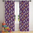 thumbnail image 5 of Blackout Kids Curtains,Purple Skull Sunflower Pattern Childrens Insulated Curtains Set Of 2,Bedroom Essentials,Toddler Room Decor 42x84in(106x213cm), 5 of 5