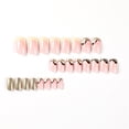 thumbnail image 3 of Fofosbeauty 24pcs Press on False Nails, Square Fake Nails, Short Square Op-Art Black Gold, 3 of 6