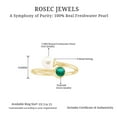thumbnail image 6 of Rosec Jewels Cultured Freshwater Pearl Toi Et Moi Promise Ring - Pearl Emerald Ring for Women - AAA Quality - with Jewelry Box, 14K Yellow Gold, US 9.50, 6 of 7