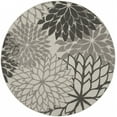 thumbnail image 1 of homeroots home decor 384710 Tapis Rond de 8 Pieds Argent et Gris pour Intérieur et Extérieur, 1 of 1