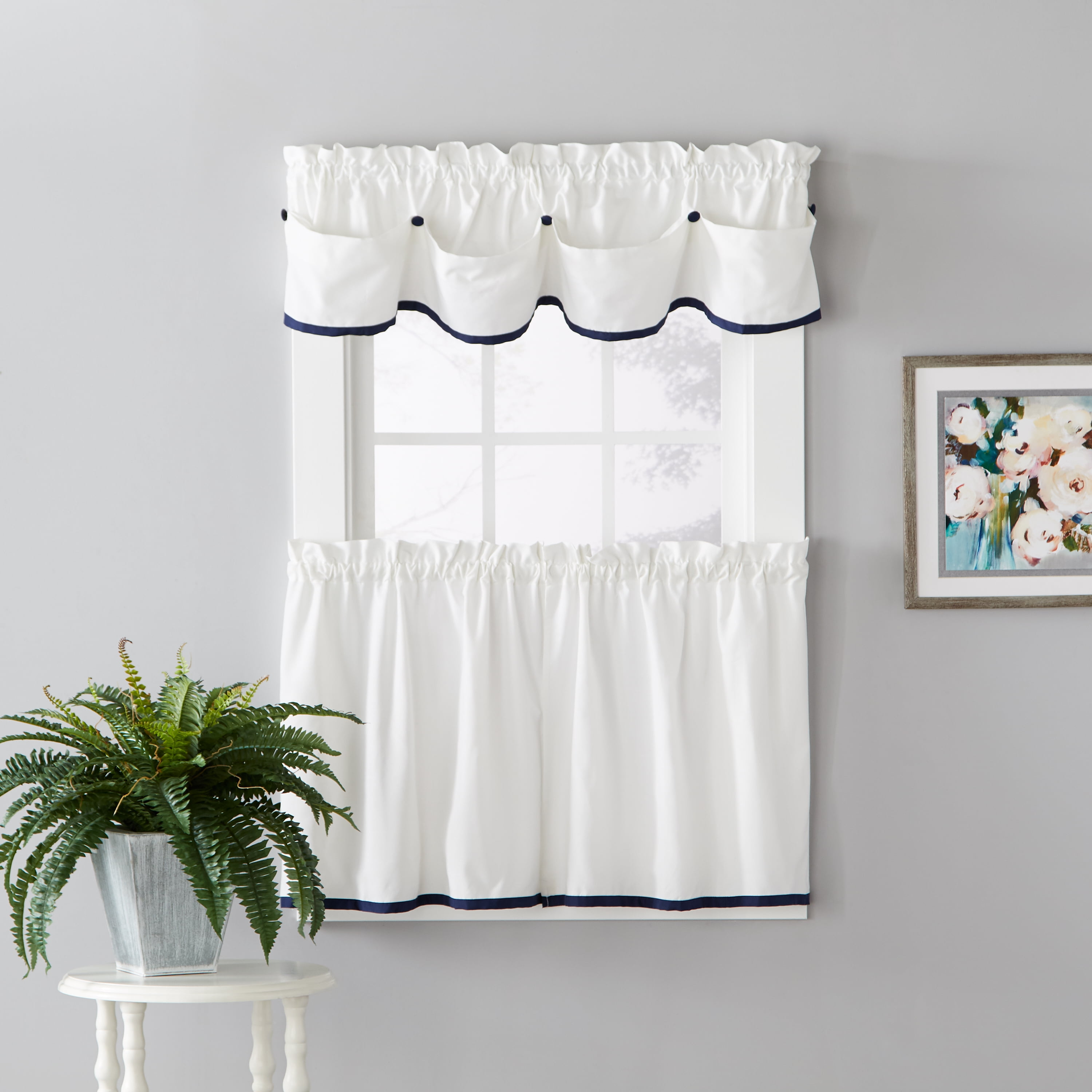 SKL Home Rod Pocket Light Filtering Valance, 58 in x 13 in