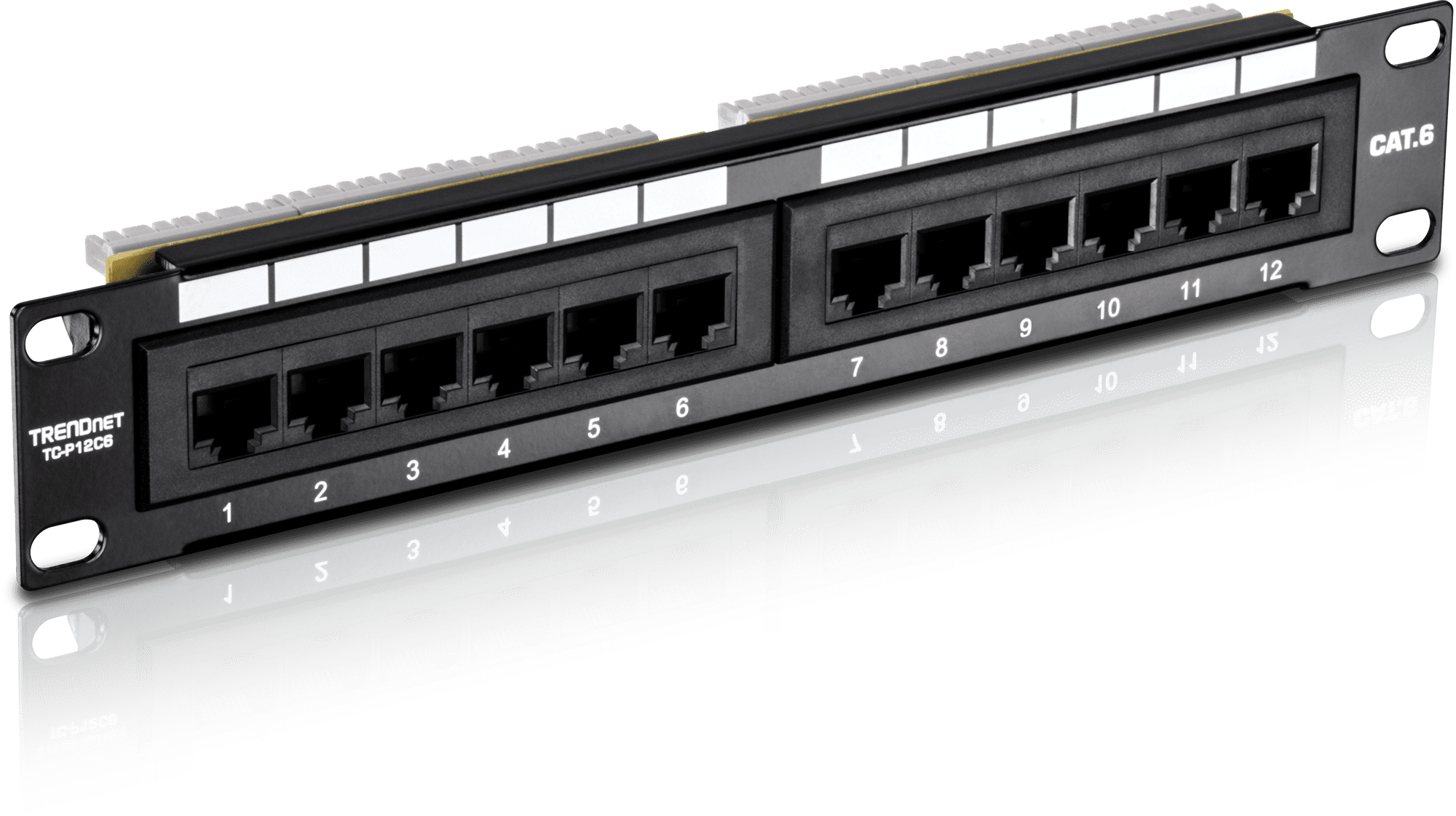 12Port Cat6 Unshielded Patch Panel, 10 Inch Wide, 12 x