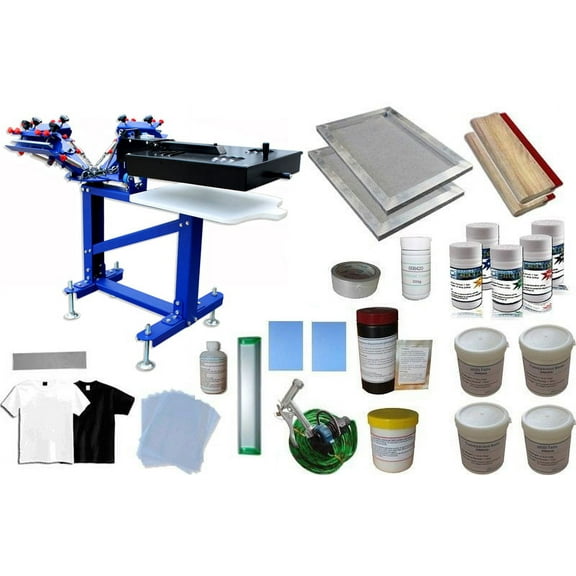 Techtongda 3 Color 1 Station Screen Printing Press Kit B with Dryer Material Supply Micro-registration Functioned #006898