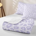 thumbnail image 4 of Erosebridal Purple Cheetah Print Twin Quilt Set for Boys Girls, Cute Animal Twin Coverlet Set, 2pcs, 4 of 7