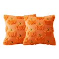 thumbnail image 2 of Halloween Throw Pillow Covers 18x18 Inch, Pumpkin Decorative Square Pillowcases, Farmhouse Holiday Cushion Covers for Sofa Living Room Home Fall Halloween Thanksgiving Decor, 2 of 5
