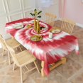 thumbnail image 3 of Red White Tie Dye Spiral Pattern Rectangle Tablecloth 60"x102",Waterproof Polyester Rectangle Table Cloth, Wipeable Spillproof Polyester Tablecloth for Dining, Camping, Indoor and Outdoor, 3 of 6