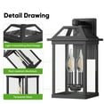 thumbnail image 4 of 2-Light Outdoor Wall Sconce, Modern Black Exterior Light with Tempered Glass, Waterproof, Bulbs Included, 4 of 6