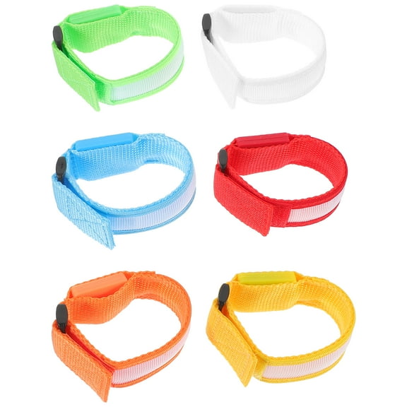 LOLIPPYY 6Pcs LED Sports Wristband in Assorted Colors for Night Running and Safety Use