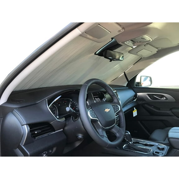 HeatShield, The Original Windshield Sun Shade, Custom-Fit for Chevrolet Traverse SUV 2018, 2019, 2020, 2021, Silver Series