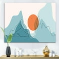 thumbnail image 2 of Designart ' Abstract Blue Mountains With Red Moon I ' Modern Canvas Wall Art Print, 2 of 4