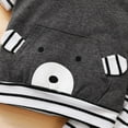 thumbnail image 6 of IROINNID Toddler Boy's Cartoon Bear Hoodie Tops Striped Shorts Casual Outfits, 6 of 9