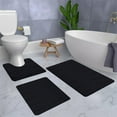 thumbnail image 5 of Foam Bath Mat 3 Set Bathroom Rugs For 3 Pcs Toilet Mats Universal Soft Comfortable Water Absorption Non-Slip Thick Machine Washable Easier To Dry Dark, Usupdd 2025 Foam Bath Mat 3, 5 of 6