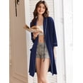thumbnail image 3 of Ekouaer Women Robes Shawl Collar Bathrobe Short Kimono Robe Soft Knit Bathrobes Ladies Sleepwear with Pockets, 3 of 6