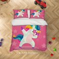 thumbnail image 1 of 3D Unicornio Rosa Funda de edredón Ropa de cama Set Funda nórdica Fundas de almohada Sf163, 1 of 3
