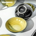thumbnail image 5 of HomeVss, Stoneware Sonoma 16pc Dinnerware Set, Black + Speckled Spin Wash Green, 5 of 7