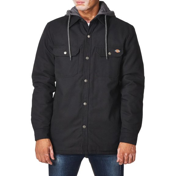 Chaqueta camisa de hombre Dickies de felpa con capucha Duck, negra