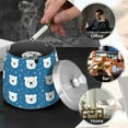 thumbnail image 4 of Yayeee Ashtray with Lid for Cigarette Smokeless Stainless Steel Home Ash Holder, Blue Polar Bear, 4 of 7