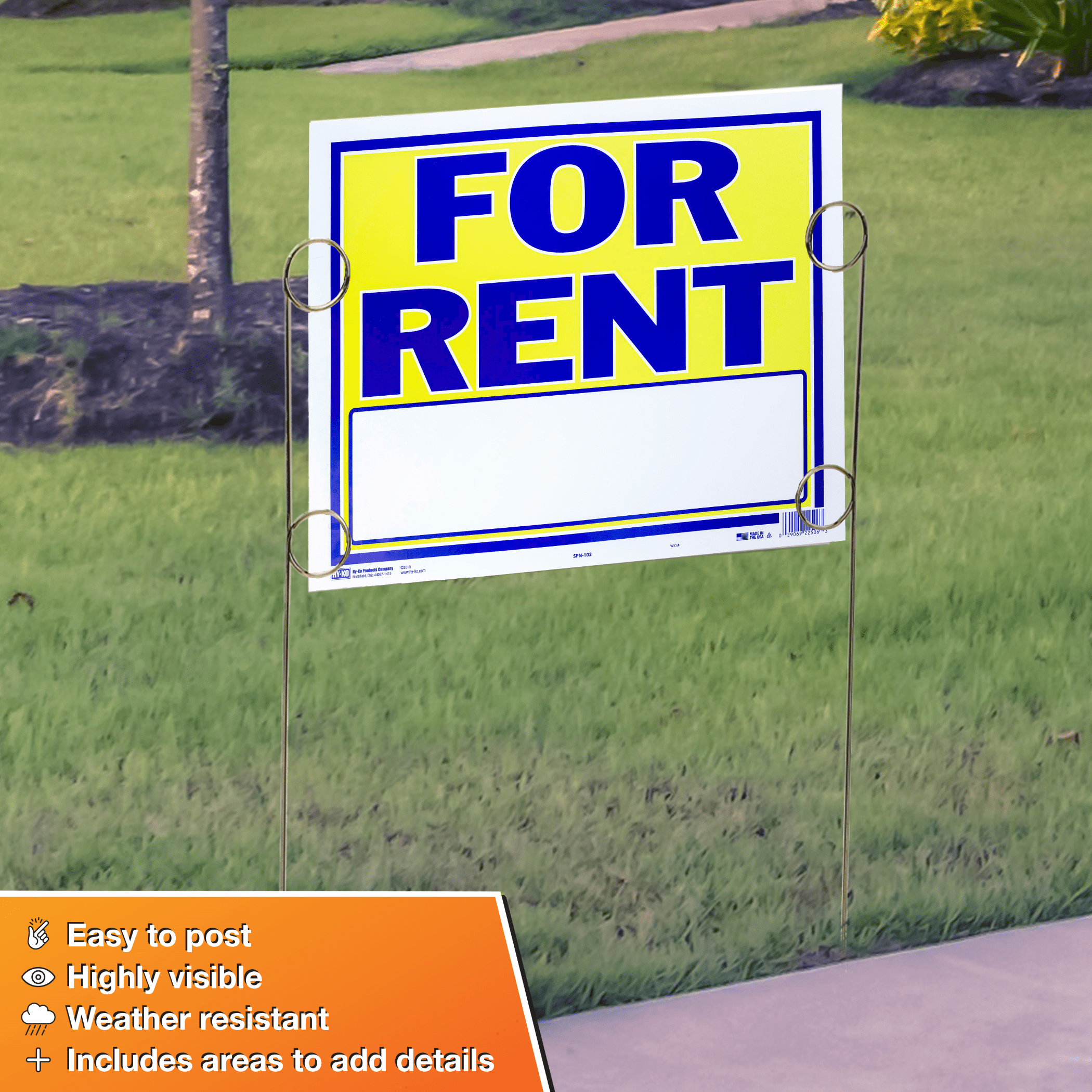 (3 pack) HY-KO Large Neon For Rent Sign