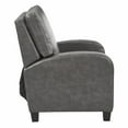 thumbnail image 4 of OSP Home Furnishings Wellington Recliner in Pewter Bonded Leather with Antique Bronze Nail heads and Dark Espresso Legs, 4 of 11