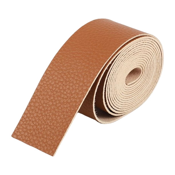 Tiras de correa de material cuero artificial hechas DIY 2M de 1 "de ancho suministros decorativos correa de cinturón para reloj taller Marrón Macarena Cinturón con correa de PU