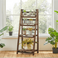Yaheetech 4 Tier Wooden Indoor Plant Display Shelves, Multipurpose ...