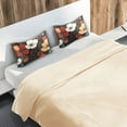 thumbnail image 5 of Yayeee Pillowcase Standard Size Set of 2 Satin Wrinkle Resistant Pillow Case, Red Flowers Pattern, 5 of 7