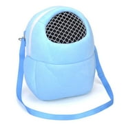AkoaDa Small Pet Carrier Rabbit Cage Hamster Chinchilla Travel Warm Bags Cages Guinea Pig Carry Bag Breathable(Blue-L)